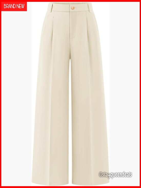 Pants - Wide Leg Dress Pants High Waisted Business Casual Palazzo Trousers Work Office